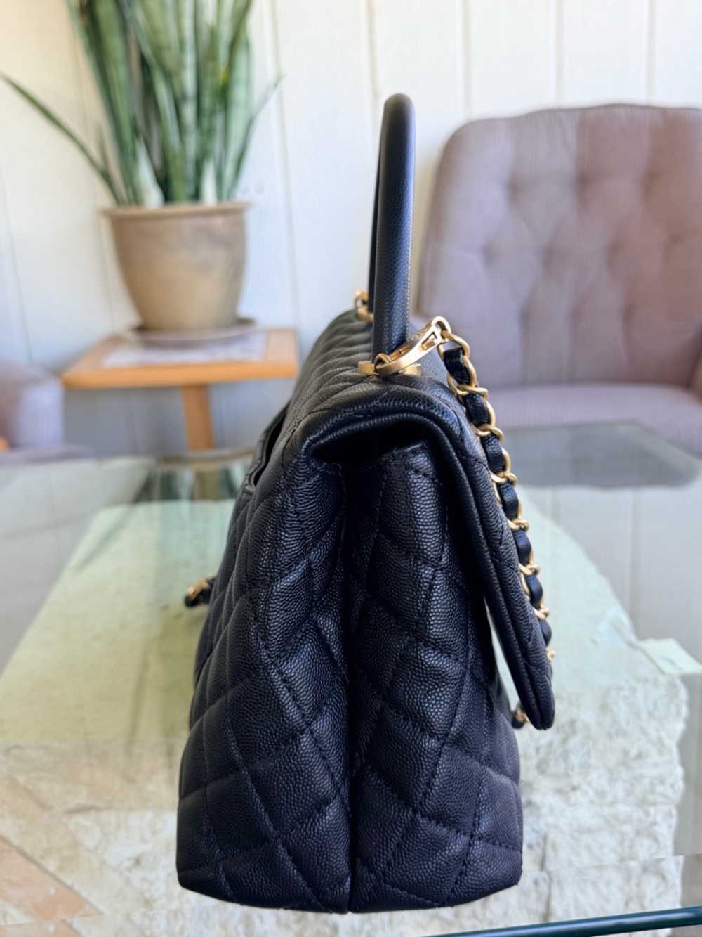 🆕 Coco Chanel Top Handle Caviar COA READY - Picture 11 of 16